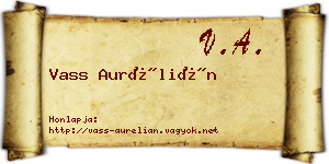 Vass Aurélián névjegykártya